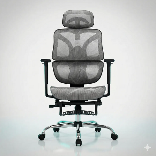 Chaise Ergonomique Mesh Pro — Accoudoirs 3D & Repose-pieds